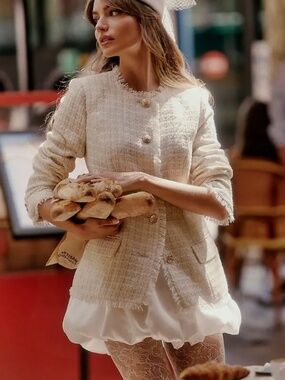 Walter Baker 'Etta' Jacket in Ivory Tweed (NWT)